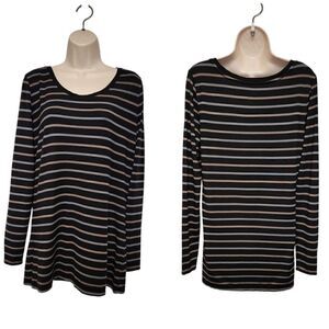 Liz Lange maternity Long Sleeve Stripe Black White Shirt Sweater Top Relax XXL